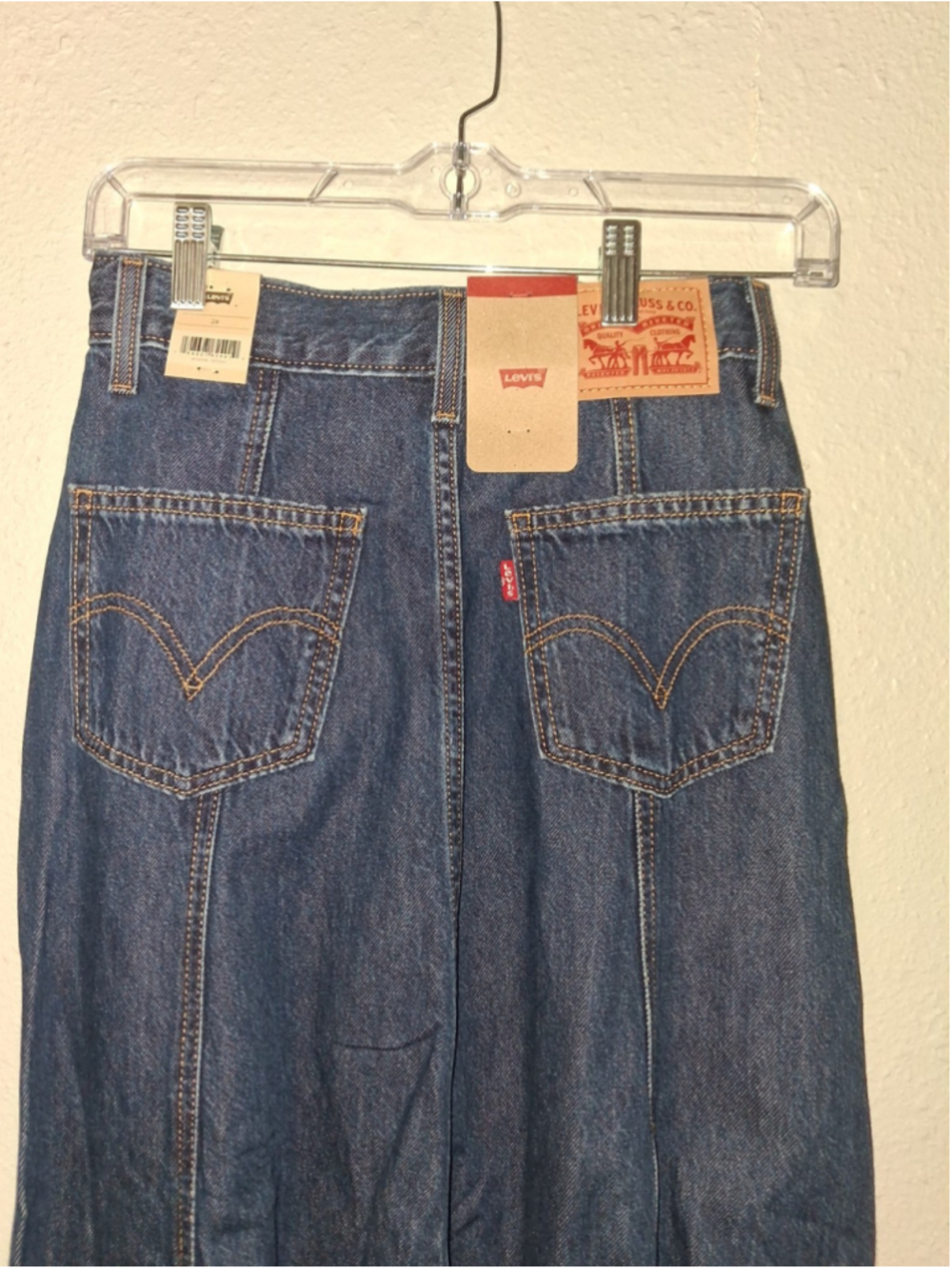 Levis Strauss Womens Dark Blue Jeans Skirt Size 24 Length 25 NWTS - Picture 5 of 7